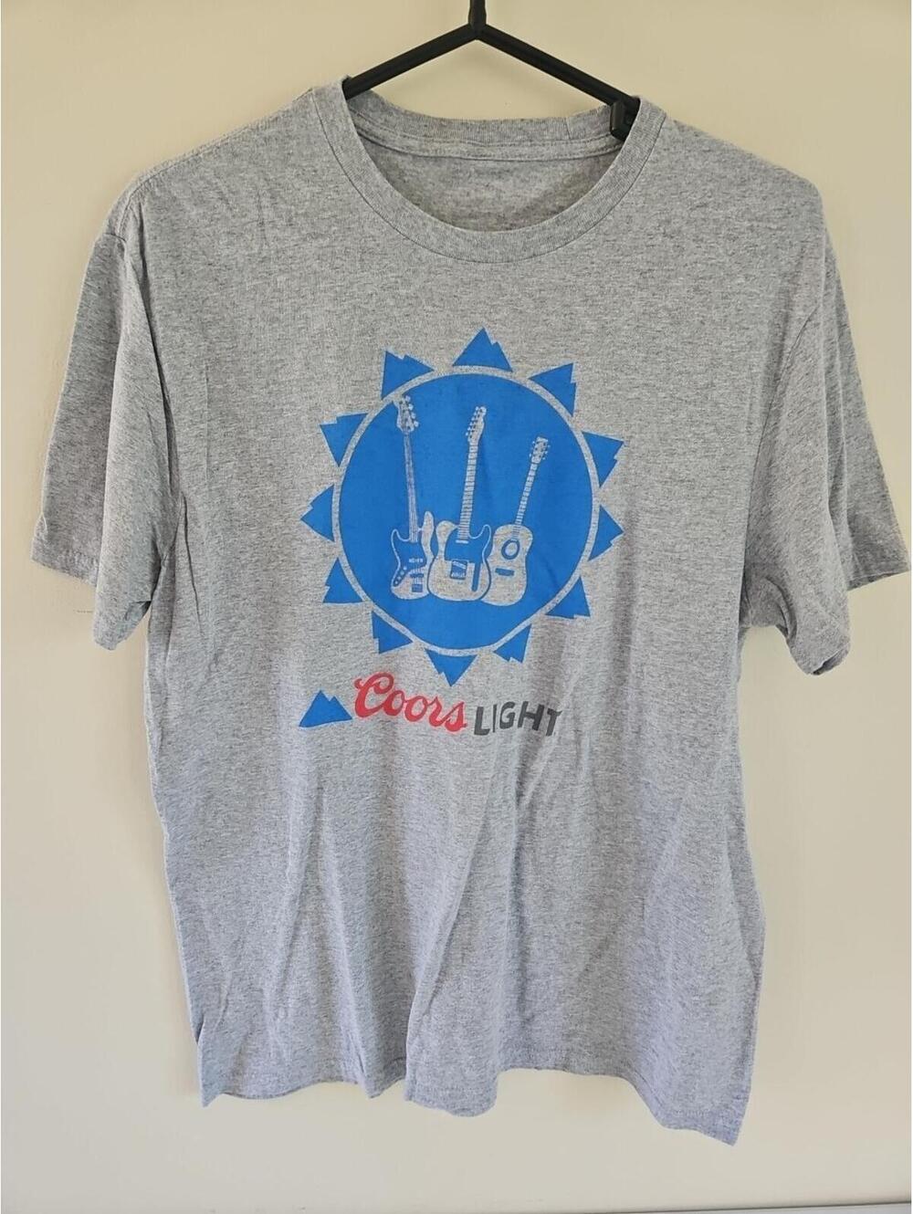 Mens Grey Tour Tee Band Music Coors Light Summer Conert Tee Large